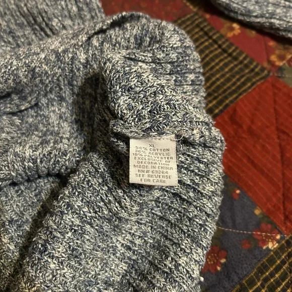 Dressbarn Blue and Gray Hooded Sweater - Size XL - Picture 6 of 7